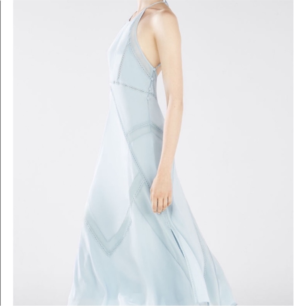 BCBG MaxAzaria Elegant Light Blue Aleta Halter Dress - Runway collection